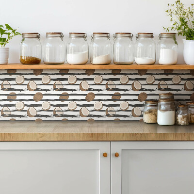 Carreau vinyl adhésif Noix de coco de dessin animé