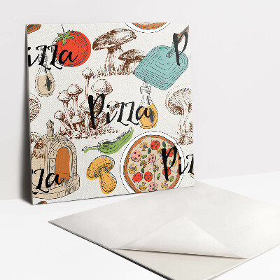 Adhésif Vinyle Carreaux Motif de pizza de dessin animé