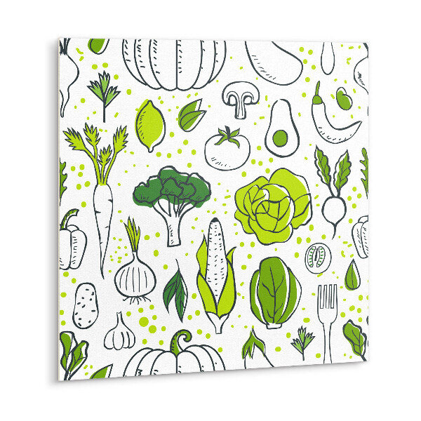 Carreaux de vinyle Légumes verts de dessin animé