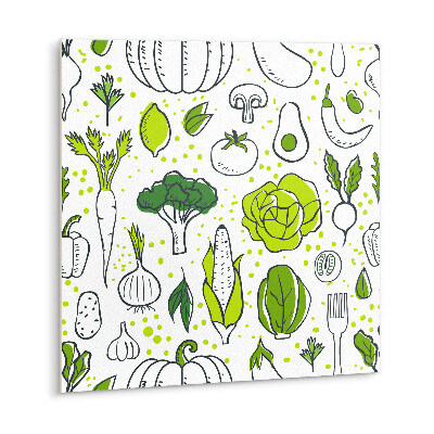 Carreaux de vinyle Légumes verts de dessin animé