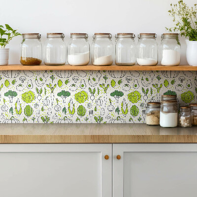 Carreaux de vinyle Légumes verts de dessin animé