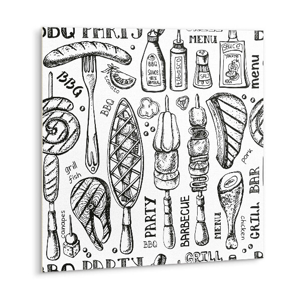 Carreau vinyl adhésif Thème du barbecue