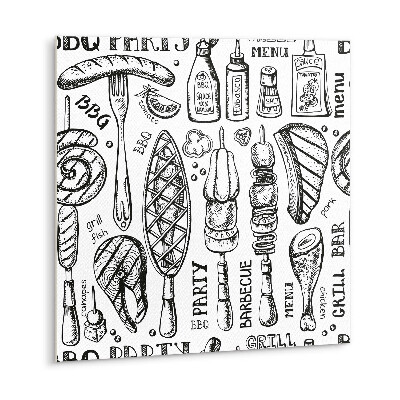 Carreau vinyl adhésif Thème du barbecue