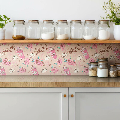 Adhésif Vinyle Carreaux Café de dessin animé