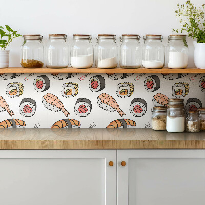 Adhésif Vinyle Carreaux Sushis de dessin animé