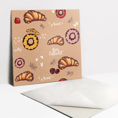 Carreau vinyl adhésif Croissant sucré et beignet
