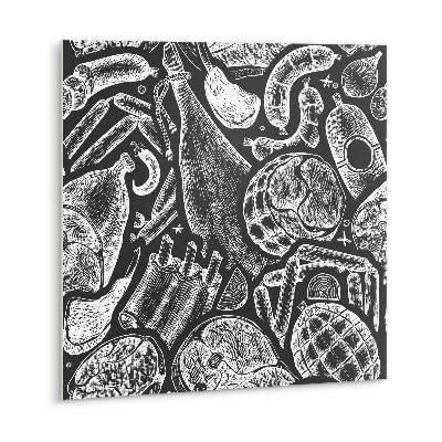 Adhésif Vinyle Carreaux Charcuterie noire et blanche