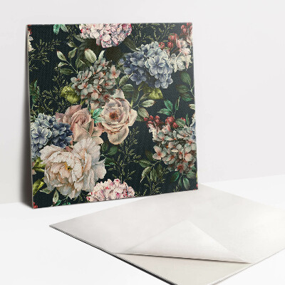 Carreaux de vinyle Fleurs colorées