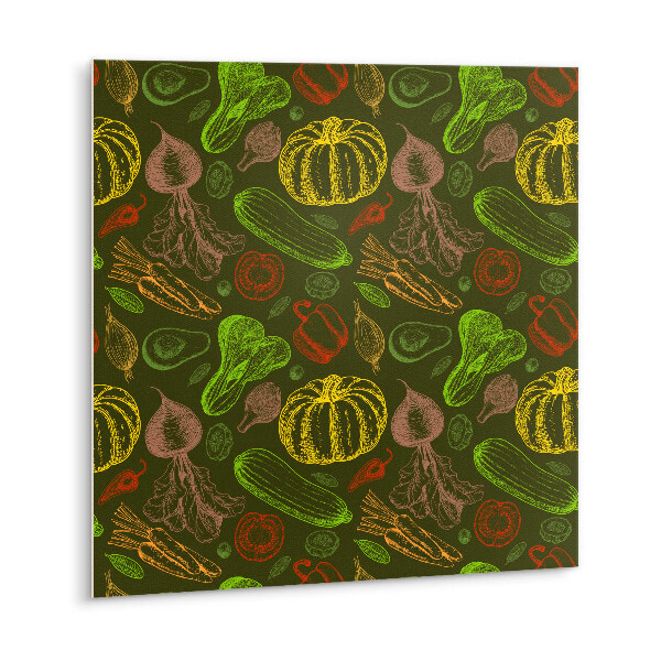 Adhésif Vinyle Carreaux Légumes de dessins animés colorés