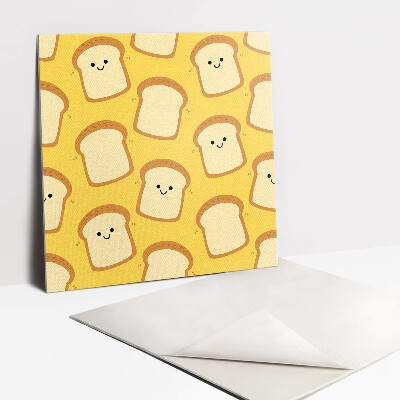 Carreau vinyl adhésif Toast souriant au dessin animé