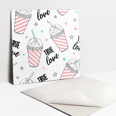 Carreau vinyl adhésif Cocktail de dessin animé