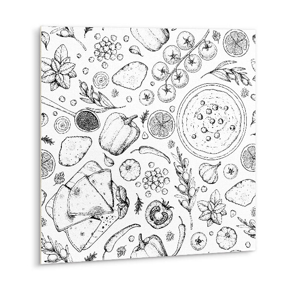 Adhésif Vinyle Carreaux Épices, légumes et fruits