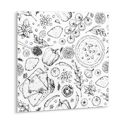 Adhésif Vinyle Carreaux Épices, légumes et fruits