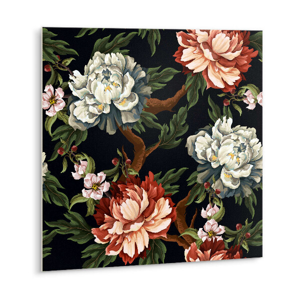 Adhésif Vinyle Carreaux Fleurs colorées