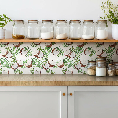 Carreau vinyl adhésif Noix de coco et palmiers