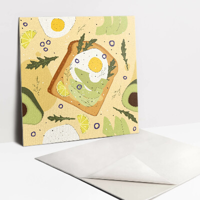 Adhésif Vinyle Carreaux Toast à l'avocat et aux œufs