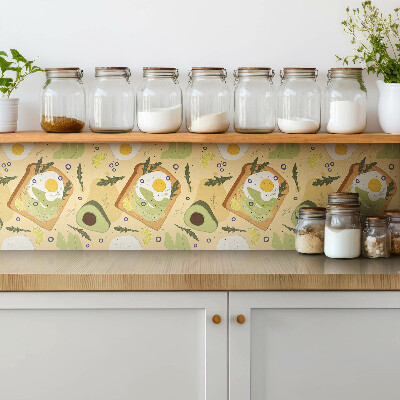 Adhésif Vinyle Carreaux Toast à l'avocat et aux œufs