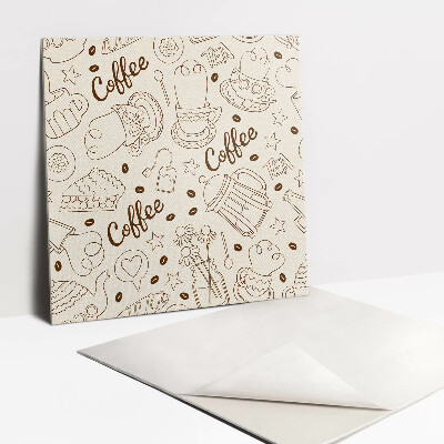 Carreau vinyl adhésif Thème du café