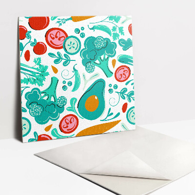 Adhésif Vinyle Carreaux Légumes et fruits de dessins animés