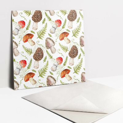 Adhésif Vinyle Carreaux Champignons et fougères