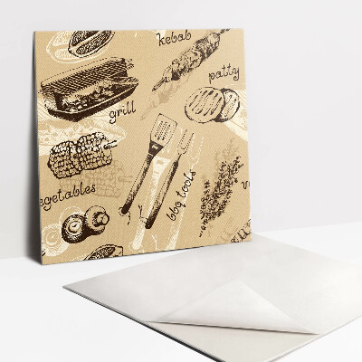 Carreau vinyl adhésif Grillades et kebab