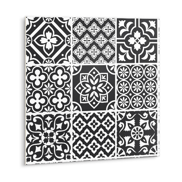 Carreaux de vinyle Carreaux portugais noirs et blancs
