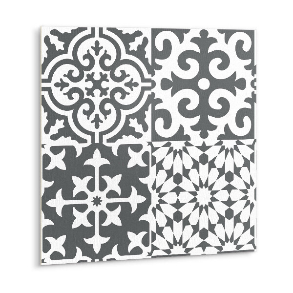 Adhésif Vinyle Carreaux Carreaux gris à motif portugais
