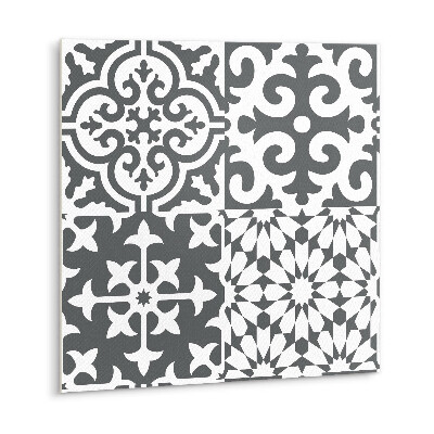 Adhésif Vinyle Carreaux Carreaux gris à motif portugais