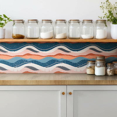 Adhésif Vinyle Carreaux Vagues colorées abstraites