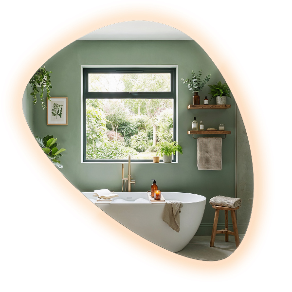 Miroir en forme d'œuf Mural éclairage LED