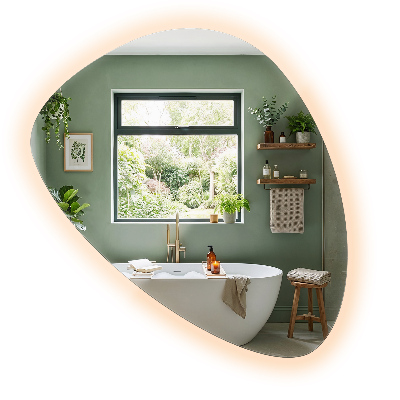 Miroir en forme d'œuf Mural éclairage LED