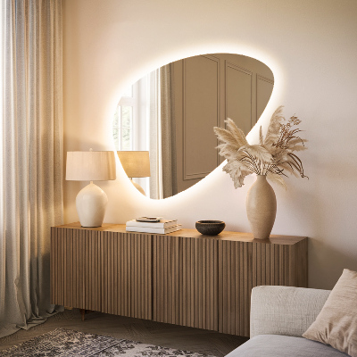 Miroir en forme d'œuf Mural éclairage LED