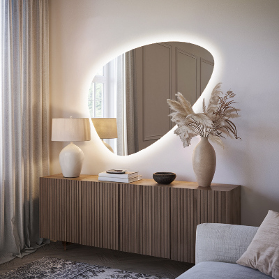 Miroir en forme d'œuf Mural éclairage LED