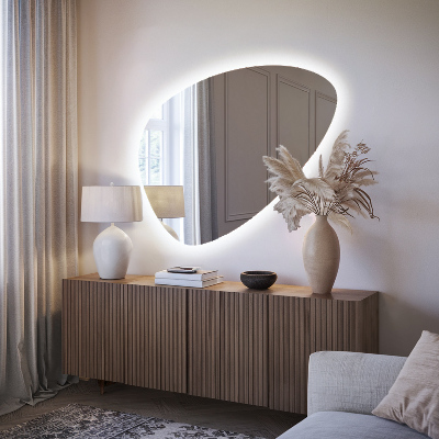 Miroir en forme d'œuf Mural éclairage LED