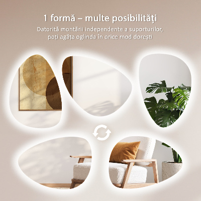 Miroir en forme d'œuf Mural éclairage LED