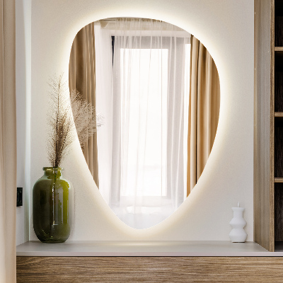 Miroir en forme d'œuf Mural éclairage LED