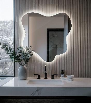 Miroir forme irrégulière lumineux
