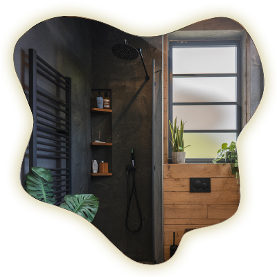 Miroir forme irrégulière lumineux