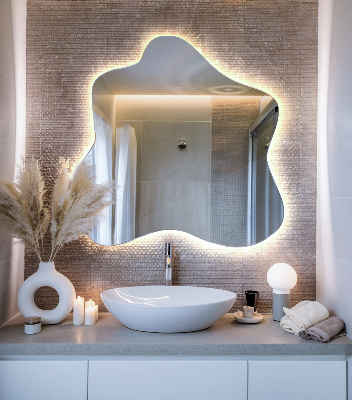 Miroir forme irrégulière lumineux