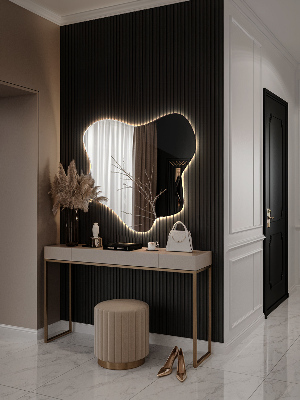 Miroir forme irrégulière lumineux