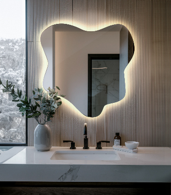 Miroir forme irrégulière lumineux