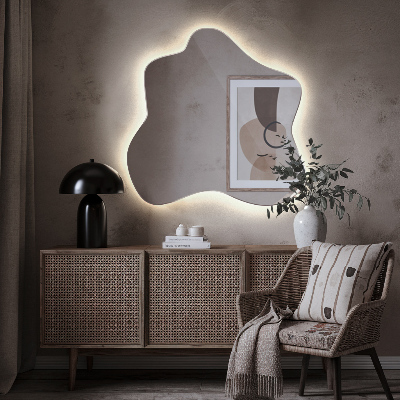 Miroir forme irrégulière lumineux