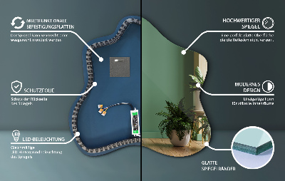 Miroir forme irrégulière lumineux