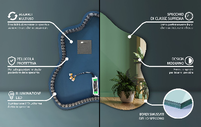 Miroir forme irrégulière lumineux