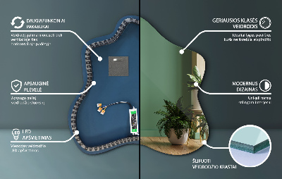 Miroir forme irrégulière lumineux