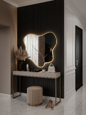 Miroir forme irrégulière lumineux