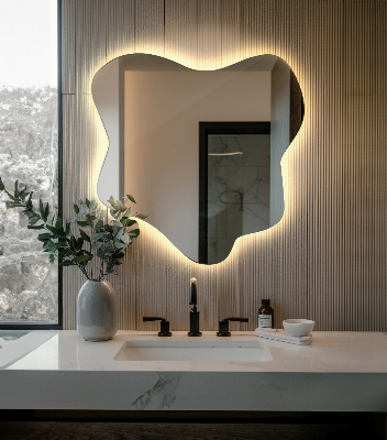 Miroir forme irrégulière lumineux