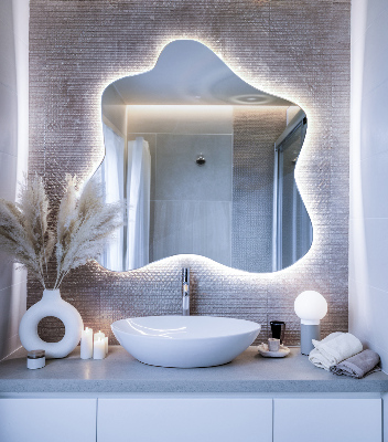 Miroir forme irrégulière lumineux