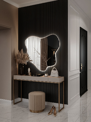 Miroir forme irrégulière lumineux