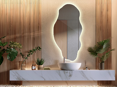 Miroir lumineux irregulier décoratif